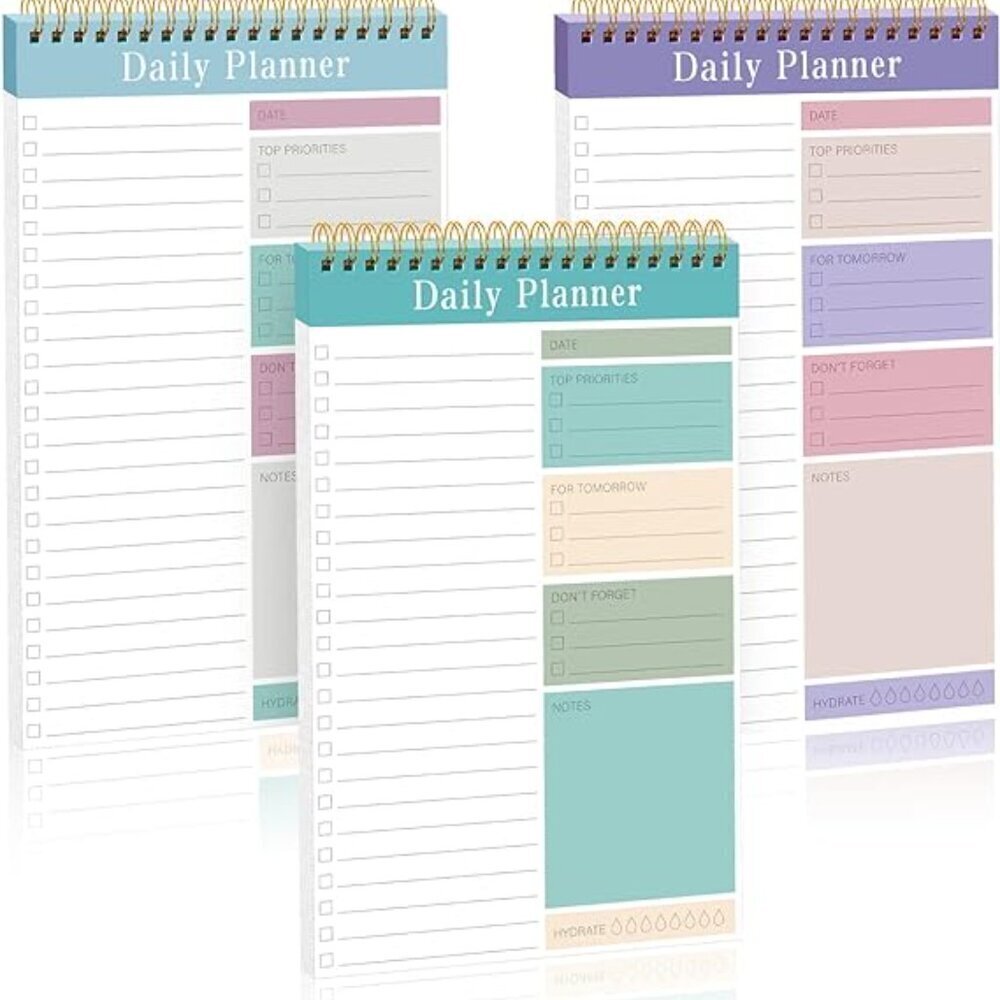 Daily Planner Notebook 3 Pack 30 sheets each. / BRAND NEW
